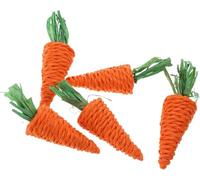 5 juguetes masticables de conejo natural para hierba, zanahoria, pequeños animales, para jugar, juguetes para conejo, hámster, guinea para conejos, juguetes de animales pequeños