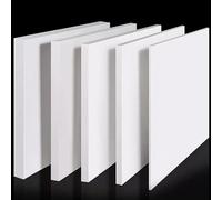 5 juntas de lámina de plástico PTFE blanco - Placa de PTFE virgen for proyectos de electrónica, maquinaria y más(0.8x50x50mm)