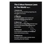 5 Key Laws of Life Poster Motivational Wall Art for Personal Development Success Mindset Office Decor(Framed,08x12inch(20x30cm))