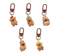 5 Keychains De Capybara, Lindos Animales De Dibujos Animados, Decoraciones Coles De Bolsas De Resina Creativas Y Personalizadas, Pequeños Regalos Convenientes, Accesorios Clave.