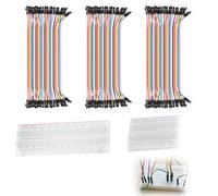 5 Kit Breadboard con Cable Dupont, Placa Protoboard 400 y 830 Puntos, Jumper Wires 40 Pines M/M M/F F/F, Kit Electrónica para Arduino y Raspberry Pi, Proyectos DIY breadboard Dupont Cable kit