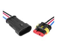 5 Kits 3/4/5/6 Pin Way impermeable 3-Line 3P Coche Auto Cable Conector eléctrico con cable AWG Marino