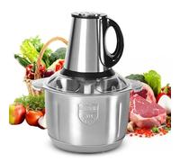 5 L Picadora eléctrica, 500 W picadora de carne eléctrica de acero inoxidable, 3 velocidades, hoja de acero inoxidable 3D, H-achoir eléctrico, Food Processor para carnes, verduras, frutas, cebollas (5