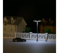 5 lámparas de calle LED de tubo de acero para modelos de escala Z 1:200 1:220 compatible con fuente de CA de 3 V CC y requisitos de corriente de 20 mA