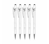 5 lápices capacitivos 2 en 1, bolígrafo de metal, punta suave al tacto, sin carga, escritura suave para smartphone, tableta, notas de papel