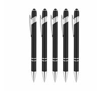5 lápices capacitivos 2 en 1, bolígrafo de metal, punta suave al tacto, sin carga, escritura suave para smartphone, tableta, notas de papel