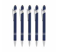 5 lápices capacitivos 2 en 1, bolígrafo de metal, punta suave al tacto, sin carga, escritura suave para smartphone, tableta, notas de papel