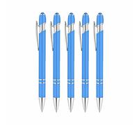 5 lápices capacitivos 2 en 1, bolígrafo de metal, punta suave al tacto, sin carga, escritura suave para smartphone, tableta, notas de papel