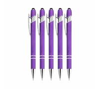 5 lápices capacitivos 2 en 1, bolígrafo de metal, punta suave al tacto, sin carga, escritura suave para smartphone, tableta, notas de papel