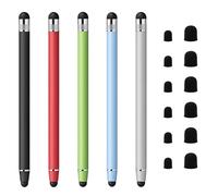 5 lápices táctiles, 2 en 1, lápiz capacitivo universal para pantallas táctiles, lápiz capacitivo para tablet muy sensible y de alta precisión, compatible con Samsung Smartphones Tableta Mi Galaxy