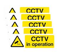 5 letreros de CCTV, 15 cm x 5 cm, letrero de CCTV en funcionamiento, autoadhesivo, resistente a la intemperie, duradero, para ventanas, señales de advertencia para uso en interiores y exteriores