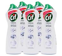 5 limpiadores Cif en crema con limpiadores naturales multisuperficie 100% limpio brillante - 5 botellas de 750 ml