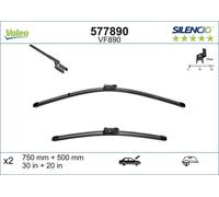 VALEO Silencio Escobilla - VF890 - Kit de Alto Rendimiento, Visibilidad Superior en Carretera, Fácil Instalación, Hojas Planas Originales de 750mm/500mm - Delanteras - Juego de 2 Escobillas - 577890