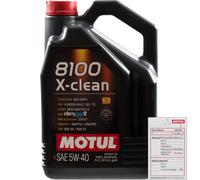 5 Litro Original MOTUL 8100 X-Clean 5W-40 aceite motor para Ford MB Porsche Opel