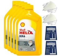 5 Litro Original Shell Helix HX6 10W40 Aceite 550039794MB 229.3 RN0700 Kit