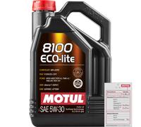5 Litros MOTUL Aceite Motor 8100 ECO-LITE 5W-30 API SERVICE SP-RC, ILSAC GF-6a
