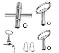 5 Llave Cuadradillo Set, FORMVERSITY Llave Contador Agua Llave Ascensor, 4 Vías Llave Cuadrada, Llave Puerta Contador Agua, Caja Contador Agua para Caja Eléctrica, Gas, Agua, Contador De Electricidad