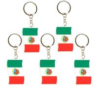 5 llaveros de bandera, llavero de bandera nacional, colección de banderas mundiales de PVC para celebraciones nacionales y recuerdos, Llavero de México, Talla única