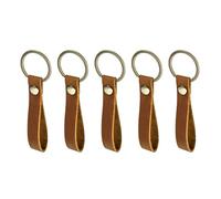 5 llaveros de piel, llavero universal de cuero genuino con anillo de metal, llavero con hebilla de cinturón con anillo dividido para hombre y mujer para llaves de coche de motocicleta y de casa
