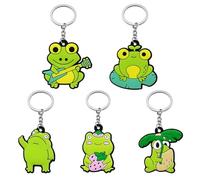 5 Llaveros De Rana, Llavero Creativo De Dibujos Animados, Llavero De Animal Lindo, Llavero Interesante, Cadena De Coche, Accesorios para Llaveros