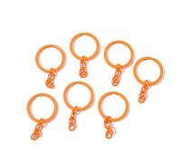 5 llaveros divididos de aleación de 30 mm con cadena, llavero de color caramelo, anillos de metal, conectores de piezas para manualidades, llaves, accesorios de enlace (naranja)
