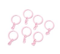 5 llaveros divididos de aleación de 30 mm con cadena, llavero de color caramelo, anillos de metal, conectores de piezas para manualidades, llaves, accesorios de enlace (morado claro)