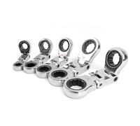 5 llaves de trinquete de metal, llave de trinquete, llave de herramientas, llave de doble cabeza, trinquetes, engranajes en miniatura, equipo de servicio de coche