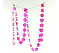 5 m, 50 m, rosa, 14 mm, octágono, guirnaldas de cristal, cadenas colgantes de cristal para decoración del hogar, 5 metros