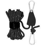 5 m de cuerda tensora reflectante con tensor de cuerda, diámetro de 6 mm, trinquete ajustable, trinquete con gancho, cuerda de paracord, cuerda tensora para tienda de campaña, tienda de campaña