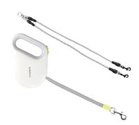 5 m Nylon Correa Perro Extensible Reflectante con 0,6 m Cuerda de Doble Cabeza, Botón Frenado Correa Retráctil para Perro, Cinta de Nailon sin Enredos, Retractable Dog Leash para Perros de hasta 50 kg