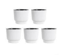 5 macetas de riego automático para plantas de interior, construcción de plástico de resina con almacenamiento de agua inferior y sistema de acción capilar (155 mm)
