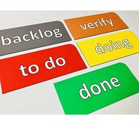 5 Magnética Scrum Tarjetas/13,5 cm de Ancho y 6 cm de Altura/Backlog, to do, pasarás, Verify, Done