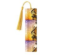 5 marcadores de madera con impresión de notas musicales de violín y piano, bonitos marcadores, adorno de etiqueta para manualidades, decoraciones para leer