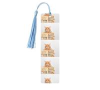 5 marcadores de madera para leer periódicos con impresión de gatitos, bonitos marcadores, adorno de etiqueta para manualidades, decoraciones para leer