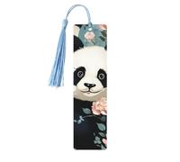 5 marcapáginas de madera con borlas, marcapáginas de madera vintage, con bonito panda impreso, hecho a mano, para leer, marcadores de página, etiquetas colgantes de madera, adorno para amantes de los