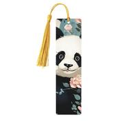 5 marcapáginas de madera con borlas, marcapáginas de madera vintage, con bonito panda impreso, hecho a mano, para leer, marcadores de página, etiquetas colgantes de madera, adorno para amantes de los