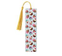 5 marcapáginas de madera con estampado de magdalenas para hombres y mujeres, marcapáginas geniales para leer los amantes de los libros