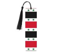 5 marcapáginas de madera con la bandera de la República Árabe Siria para hombres y mujeres, regalos para adultos, marcadores de libros para leer y estudiar