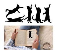 5 marcapáginas de metal para gatos, bonitos marcadores de libros de gato negro para amantes de los libros, regalos únicos para mujeres, hombres, profesores, lectores, soportes de página duraderos y