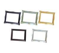 5 marcos de resina de varios colores para álbumes pequeños, muebles pequeños seguros para casas de muñecas, accesorios de resina para casas de muñecas