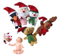 5 Marionetas de Dedo navideñas de 1, 8 x 3, Renos, muñeco de Nieve, Papá Noel, pingüino, Oso, Rellenos para Bolsas de Fiesta de Navidad
