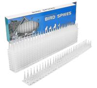 5 Meter Pigeon Spikes, 3 Rows Plastic Pigeon Repellent Bird Repellent Crow Repeller Cat Repellent for Balcony, Fences And Roof - Pack Of 12 (white)-xd