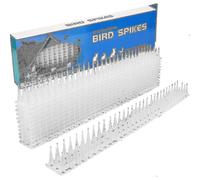 5 Meter Pigeon Spikes, 3 Rows Plastic Pigeon Repellent Bird Repellent Crow Repeller Cat Repellent for Balcony, Fences And Roof - Pack Of 12 (white) -G