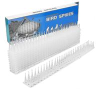5 Meter Pigeon Spikes, 3 Rows Plastic Pigeon Repellent Bird Repellent Crow Repeller Cat Repellent for Balcony, Fences And Roof - Pack Of 12 (white)
