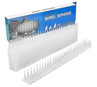 5 Meter Pigeon Spikes, 3 Rows Plastic Pigeon Repellent Bird Repellent Crow Repeller Cat Repellent for Balcony, Fences And Roof - Pack Of 12 (white)