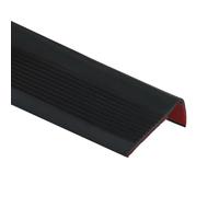 5 metros/10 metros Perfil antideslizante para escaleras, perfil autoadhesivo para escalones, listón de borde de PVC de goma flexible, cinta de borde para escaleras para interior y exterior (Negro, 5M)