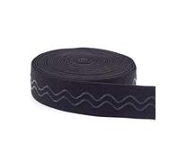 5 metros 20/25/30/40mm banda elástica antideslizante cinta de goma ondulada accesorio de costura de ropa Diy, Negro, 40mm