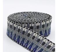 5 metros de correa Ethnic Zig Zag 38 mm azul/gris 326n