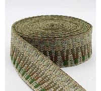 5 metros de correa Ethnic Zig Zag 38 mm, color verde crudo 326p