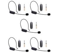 5 micrófonos inalámbricos UHF de mano 2 en 1, amplificador de volumen profesional para la cabeza para enseñanza del habla